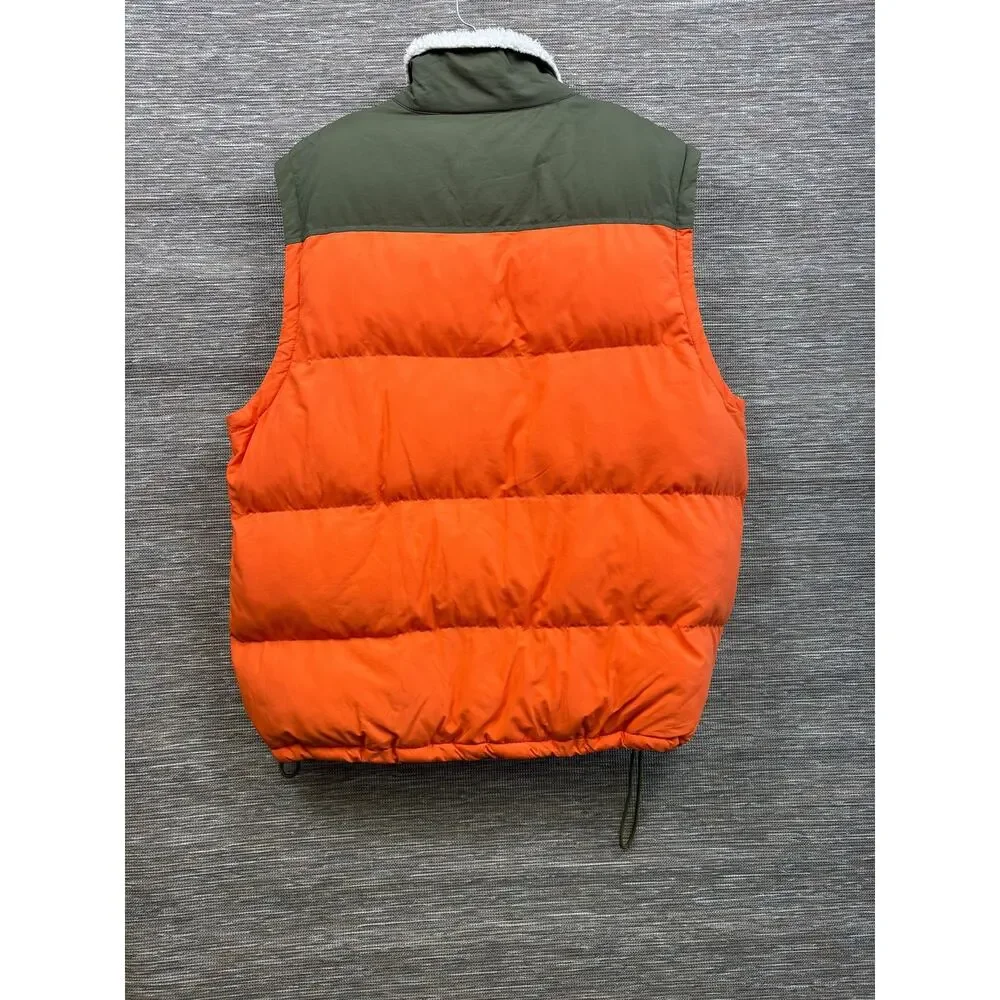 Parish Vest Mens 2XL Orange Green Puffer Sherpa Collar Embroidered Patches Logo